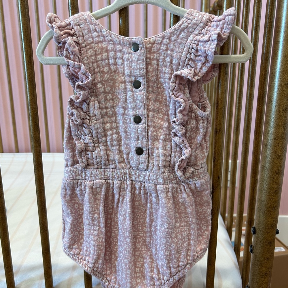 Pink Ruffled Baby Romper